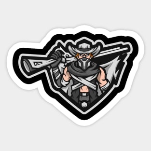 Cowboy with the gun Sticker